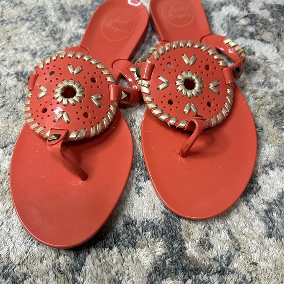 Jack Rogers Georgica jelly coral thong flip flops - Picture 5 of 6